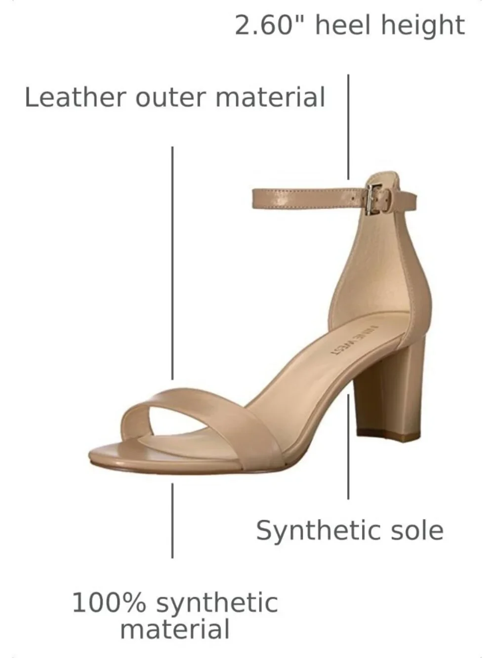 Women's Natural Leather Round Toe Ankle Strap Wnpruce Block Heeled Sandal Shoes